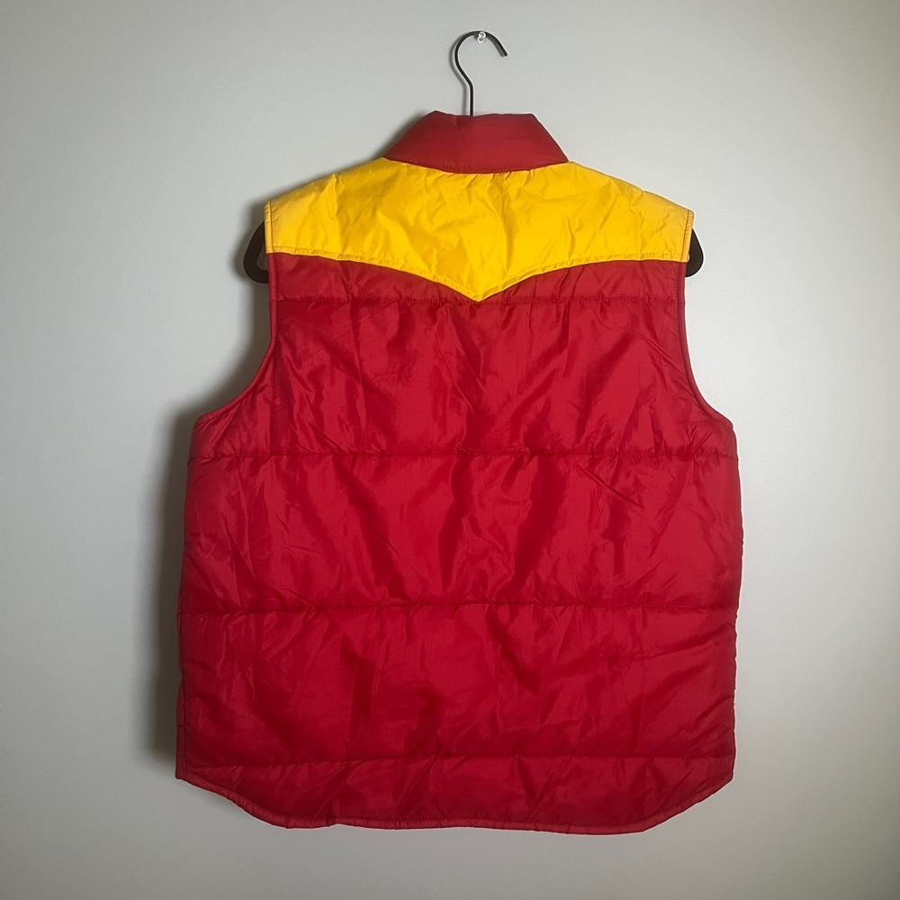 Red and Yellow Vintage Puffer Vest - Picture 2 of 3